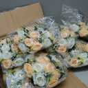 NUPTIO Artificial Flower Centerpieces for Tables: 10 Pcs Peachy Champagne & White Flower Ball Arrangement for Wedding Party - 9.5 Inch Diameter Floral Rose for Bridal Shower Decor
