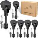 6pcs Ignition Coil & Spark Plug Compatible with Nissan Murano Maxima Altima Quest Xterra Pathfinder Frontier 3.5 V6 2002 2003 2004 2005 2006 2007 2008 Coil Pack Replaces# C1406 UF349