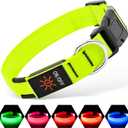 Illumifun LED Collar for Small Dogs, USB Rechargeable Light Up Dog Collar, Flashing Pet Safety Light Glow in The Dark (Green, Small)