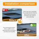 TACOBRO Interior Dashboard Storage Compatible with Volkswagen Taos 2022 2023 2024 Accessories, Taos Dash Mounted Organizer Tissue Holder Tray Box ABS Black