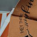 Drydiet 2 Pcs Thanksgiving Doormats Hey There Pumpkin Welcome Door Mats Fall Front Porch Layered Door Rugs Non Slip Floor Mats for Entryway Indoor Outdoor Decor (Orange, White)