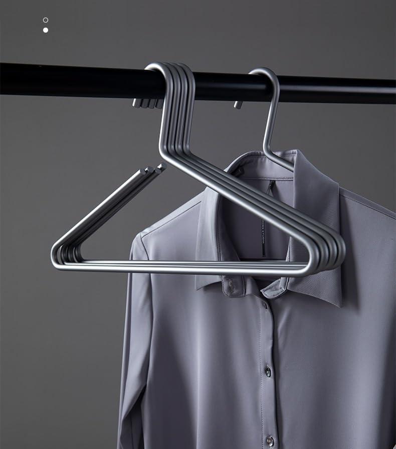 Premium Matte Titanium Gray Aluminum Coat Hangers 10 Piece Set, 16.5 Extra Smooth & Durable Metal Shirt Dress Hanger,Aluminum Alloy Hanger,Clothing Support,Clothing Hang