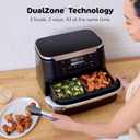 Ninja Foodi Air Fryer | 6-in-1 with 7-QT MegaZone & Basket Divider for Large Proteins & Full Meals | Cook 2 Foods at Once | 450 F | Air Fry, Roast, Broil, Dehydrate, Keep Warm & Bake | Black | DZ071