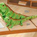 Realistic Green Lizard Stuffed Animal Toys, Chameleon Dolls, Reptile Soft Toys Maned Lizards, Wildlife Gifts for Kids (26.5 inches)