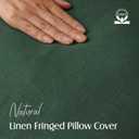 Foindtower Set of 2 Decorative Linen Fringe Throw Pillow Covers Cozy Boho Farmhouse Cushion Cover with Tassels Soft Accent Pillowcase for Couch Sofa Bed Living Room Home Decor, 1616 Inch, Pine Green