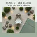 2 x Meditation Mushroom Resin Statue  Cute Yoga Mushroom Figurines for Desk Home Office Garden Decor, Tabletop Plant Ornament for Living Room Patio Backyard