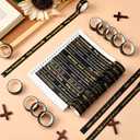 2 x Janlaugh 24 Rolls Christian Washi Tape for Bible Journaling Black Gold Bible Verse Decorative Tape Bulk Religious Inspirational Scripture Supplies Gifts for Arts DIY Crafts Journals Wrapping (0.6 Inch)