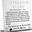 Akeke Stainless Steel Thank You Sign, 4" x 4" x 1.2", Silver, Contemporary, Inspirational, Office Decor