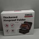 EDMUED Fireproof Document Box with Combination Lock - Fire & Water Resistant Hard Case Safe Box for Important Documents, Certificates, Laptops, Passports (Black)