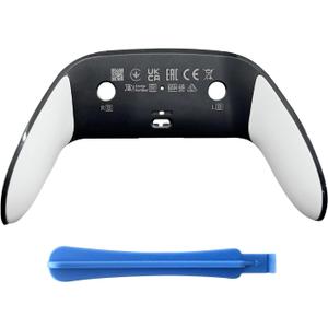 Replacement Back Shell Cover Trim forDualSense Edge Controller Compatible withPS5 DSE- Clip-On Housing with OEM-Spec Soft Rubber Grip, Fixes Yellowing & Peeling (White)