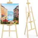 JEAWIWI 1Pc Wooden Easel for Painting-Adjustable Easel Stand for Painting and Canvas, Holds Up to 42", Lightweight Pine Art Easel Stand, Large Easel for Paint for Beginners, and Artists