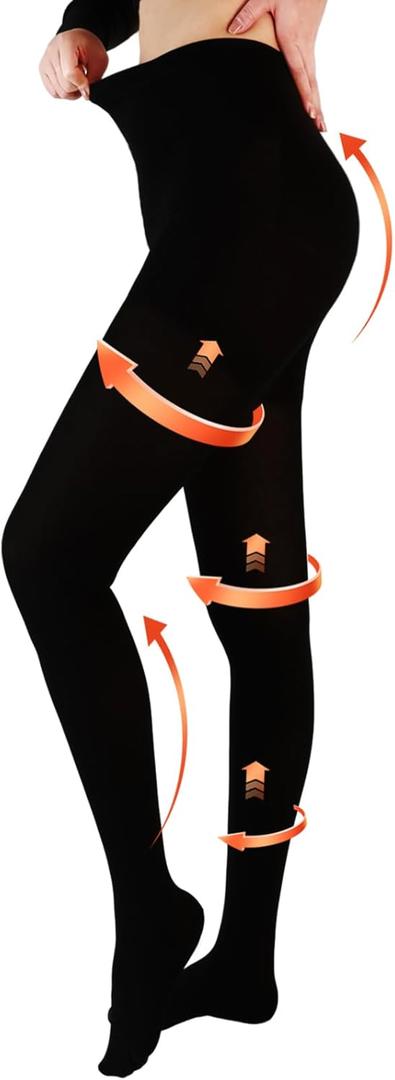 20-30 mmHg Medical Compression Tights for Women, Closed Toe Compression Pantyhose Support Graduated Compression Stockings Leggings Tights for Varicose Veins Edema (Large)