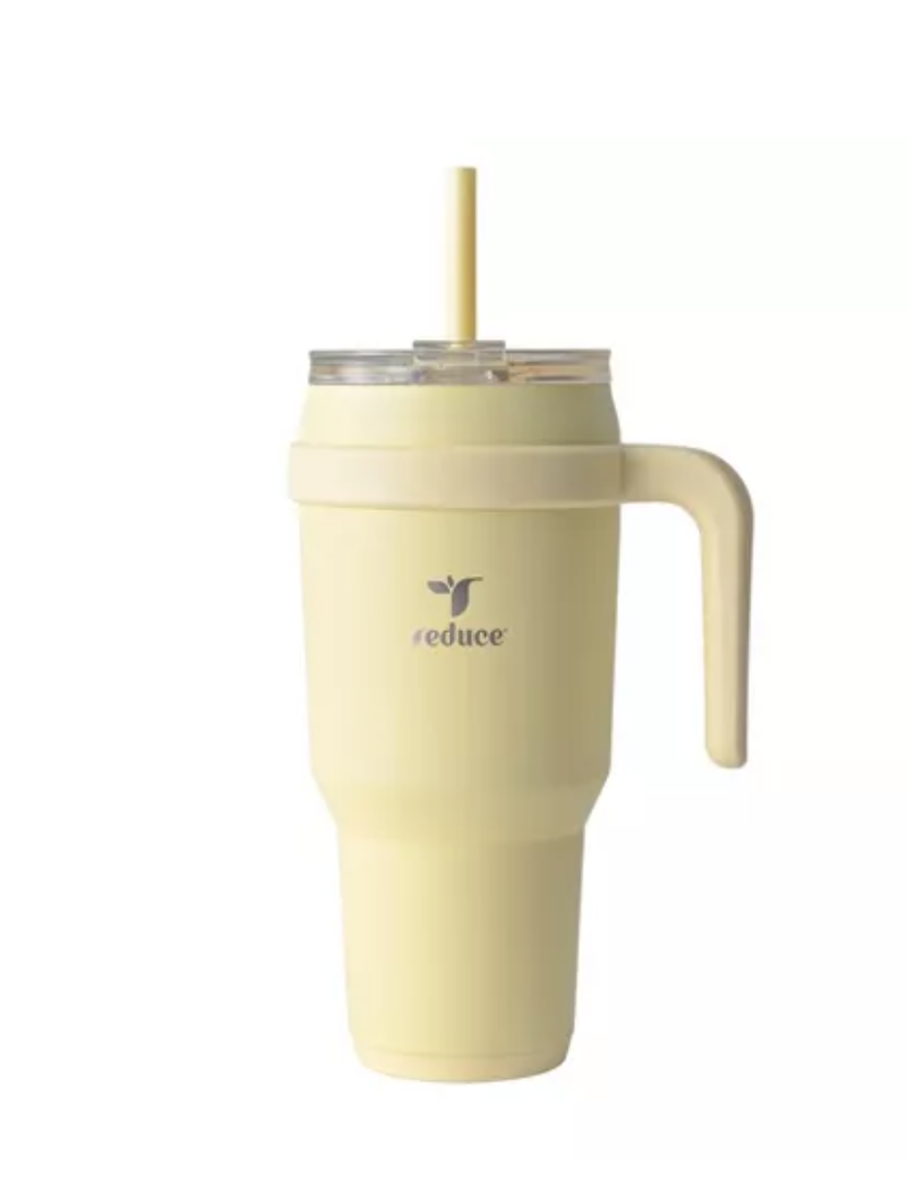 Reduce 40oz Cold1 Vacuum Insulated Stainless Steel Straw Tumbler Mug Yellow