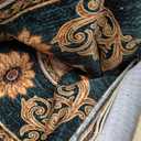 Tiger 9x12 Area Rug Vintage Green Rugs Machine Washable Non-Slip Low-Pile Oriental Animal Floor Carpet Mat for Living Room Bedroom Dining Room Office