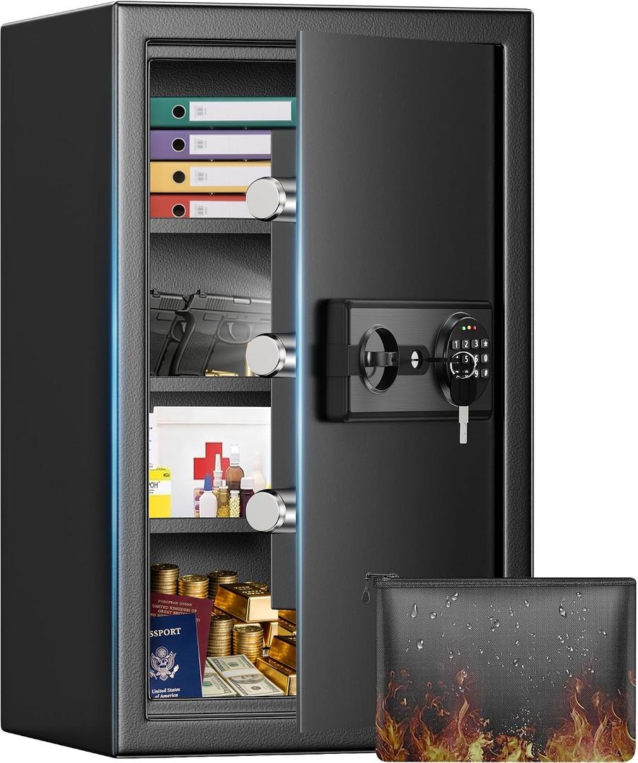 5.2 Cu Ft Large Safe Box for Home with Digital Keypad and Key Lock