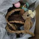 SiliFine 2 Pack Wicker Easter Basket Bunny Woven Basket with Handle Spring Easter Decorations Rabbit Candy Egg Picnic Hamper for Egg Hunt Home Table Kids Party Gift Supplies, 6.7" x 10.4", 5.5"x 9.4"