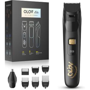 Electric Beard Trimmer for Men,Nose Hair Trimmer & Men's Electric Razor 10-in-1 Grooming Kit Cordless Shaver Gift-Ready for Men(Black)