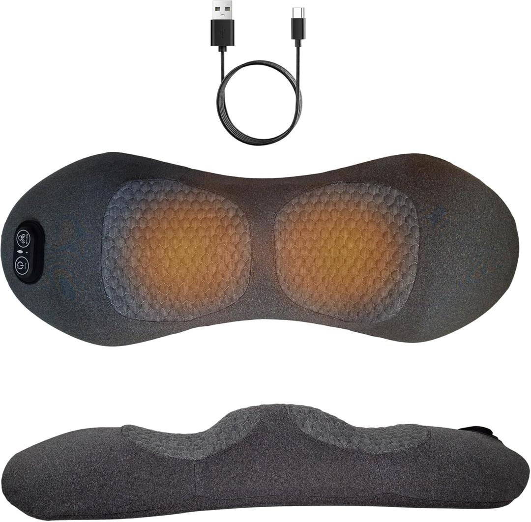 3 in 1 Lumbar Massager for Lower Back Pain & Sciatica Massager, Smooth Comfort with Triple Function Fusion, Heated Lumbar Support Pillow, Back Massager Pillow, Spine Relief Chair Lumbar Massage Pillow
