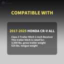 TangMiGe Class 3 Trailer Hitch, 2-Inch Receiver, Compatible with Honda CR-V CRV All 2017 2018 2019 2020 2021 2022 2023 2024 2025, Bright Black Color