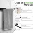 Paper Towel Holder Under Cabinet - Wall Mount & Self-Adhesive, Black Stainless Steel, Hanging Paper Towels Holder for Kitchen & Bathroom, Strong Stick-On or Screw Mount Kitchen Paper Towel Rack