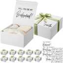AmazingSpark 8 Sets Bridesmaid Proposal Boxes Will You Be My Bridesmaid Box Wedding Gift Boxes with Lids Name Maid Matron of Honor Proposal Box for Wedding Party Favors(Sage Green)