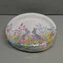 YY 12" Easter Oval Paper Plates Set 50 Count Large Party Buffet Plates Disposable