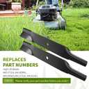 AM137324 Lawn Mower High Lift Blade, Compatible with John Dee re 38 Inch Deck 116H LX172 LX176 LT150 STX38 GT242 Sabre 1538H Lawn Tractors, Replace AM141041, 2 Blades