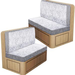Leather Look RV Dinette Cushion Covers, Stretch Camper Cushion Slipcovers for Travel Trailer Couch RV Booth Seat, Replacement Camper Sofa Chair Protector (2 Backrest Cover & 2 Bench Cover,White)