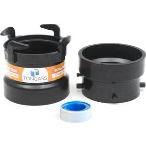 TonGass (Combo Pack) RV Sewer Hose Fitting Adapter to PVC, RV Sewer Connection & Termination Adapter - 3" Hub x Bayonet Hooks with Thread Seal Tape