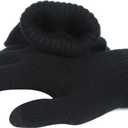 Heat Logic Unisex Thermal Knitted Winter Gloves, Touchscreen Compatible Cold Weather Warm Gloves for Men & Women, Pack of 2 (Black)