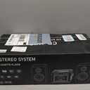 Greadio Stereo System for Home with Boombox CD and Cassette Player Combo, 40W Home Stereo System with Bluetooth, FM Radio/USB/TF/AUX/Remote Control, Detachable Wooden Bookshelf Speakers
