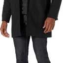 DOCKERS Men's Henry Wool Blend Top Coat (Regular and Big & Tall Sizes) (3X-Large Tall, Black)