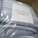 Tommy Hilfiger - Twin/Twin XL Comforter Set, Cotton Textured Bedding with Matching Sham, Medium Weight Bed Set, Oeko-TEX Certified (Bold Stripe Grey)