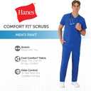 Hanes Mens Scrubs Healthcare Pants, Scrub Pants for Men, Moisture-Wicking & Odor Control, 5 Pockets (Blue, XXXL)