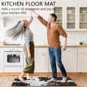 Cowhide Kitchen Rugs and Mats Set of 2 Western Kitchen Decor Anti Fatigue Cushioned Cow Kitchen Rugs Sets Non Slip Waterproof Kitchen Floor Mats for Sink Laundry (Black Brown, 17.5"x29.5"+17.5"x47")