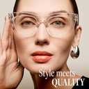 CCVOO Stylish Reading Glasses for Women, Stylish Eyeglasses, Blue Light Readers, Cheaters, +2.50