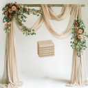 Wedding Arch Draping Fabric 6 Panels Champagne Sheer Backdrop Drapes, Sheer Fabric 28.7"x20FT Backdrop Chiffon Drapes for Wedding Ceremony Birthday Party Bridal Shower Outdoor Decoration