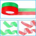 DECYOOL 4 Rolls 150 Yards Christmas Ribbons Metallic Glitter Fabric Organza Holiday Festival Ribbons 4/5" Wide for Gift Wrapping Decoration (Green, Red, Silver, Gold)