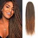 16 Inch Box Braids Crochet Hair Light Auburn Crochet Box Braiding Pre Looped Goddess Braids Crochet Hair for Black Women (16 Inch,7 Packs,T30)