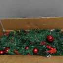 Christmas Garland,Christmas Garland with Lights Battery Operated,9 ft Rattan Artificial Flower Vine Plants Xmas Decorations for Indoor Outdoor Home Mantel Fireplace Stairs