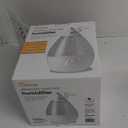 Crane White Teardrop Ultrasonic Cool Mist Humidifier, 1 Gallon Auto Shut-Off for Large Room, Baby Nursery, Bedroom Office, Clear & White