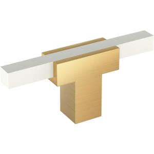Amerock Urbanite 2-3/4 inch (70mm) Length Champagne Bronze/White Cabinet Knob, BP67CZWHT