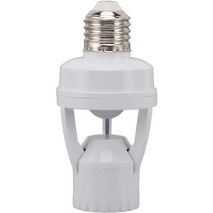 Motion Sensor Light Socket, PIR Motion E27 Screw Bulb Adapter Motion Activated Light Socket, Auto On Off Motion Security Light Bulb Socket Indoor for Porch, Garage, Basement