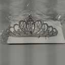 Yean Mini Tiara Comb Silver Tiara Hair Comb Rhinestone Hair Accessories for Girls (Silver)