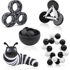 Fidget Toys Adults Pack, 5PC Sensory Toys Set Easter Basket Stuffers for Kids 8-12 Teen Autism, Desk Toy Stress Relief Fidget Spinners for ADHD Valentines Day Gifts for Children Cool Gadgets for Men