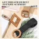 Syhood 3 Pieces Straw Woven Elastic Waist Belt for Women Bohemian Dress Braided Belt