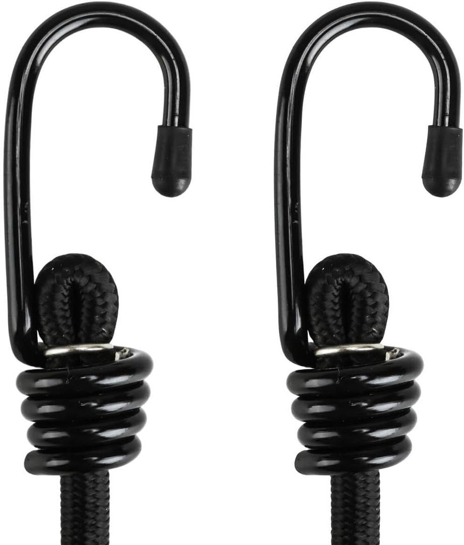 Lanlord Long Latex Black Heavy Duty Outdoor 80 Inch Bungee Cords with Hooks Bungee Straps 2Pcs80inch