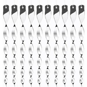 Hausse 10 Pack Bird Deterrents for Outside, Bird Repellent Hanging Silver Plastic Reflectors Scare Rods, Garden Decorative Reflective Scare Birds Away, Like Woodpeckers, Pigeons and Geese