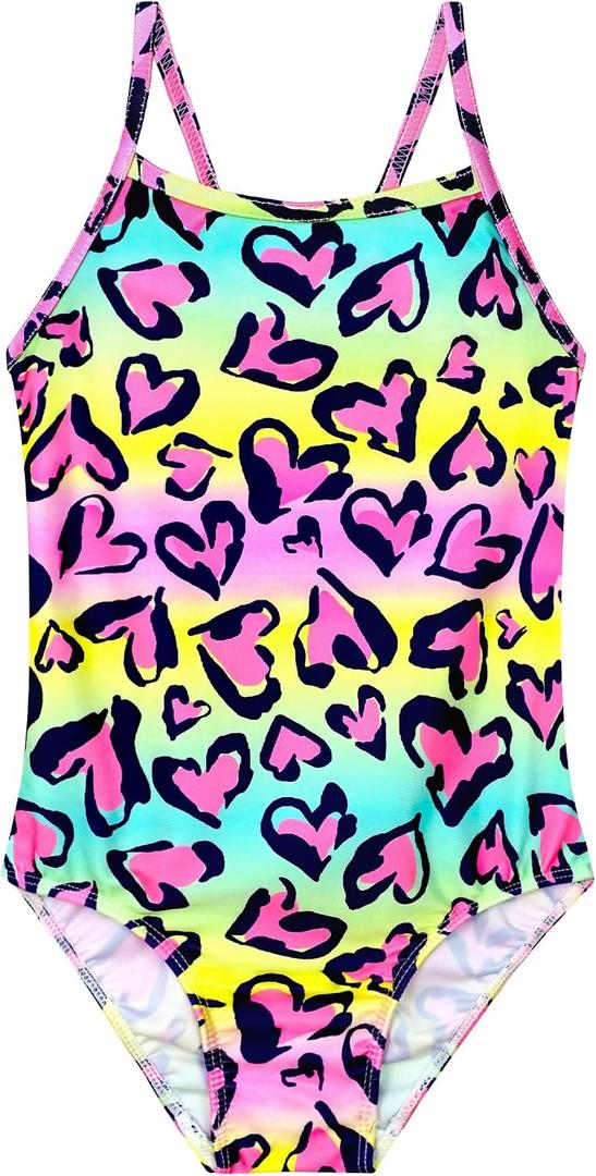 Girls Swimsuit One Piece Bathing Suit Quick Dry Summer Beach | Swimwear,Sleeveless,Pool Party,Water Activities,Comfortable Fit,Adorable Design,Toddler,Sun Protection