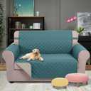 U-NICE HOME Loveseat Sofa Cover Reversible Couch Cover for Dogs with Elastic Straps Water Resistant Furniture Protector for Pets Couch Cover for 2 Cushion Couch (Loveseat, Blue/Beige)